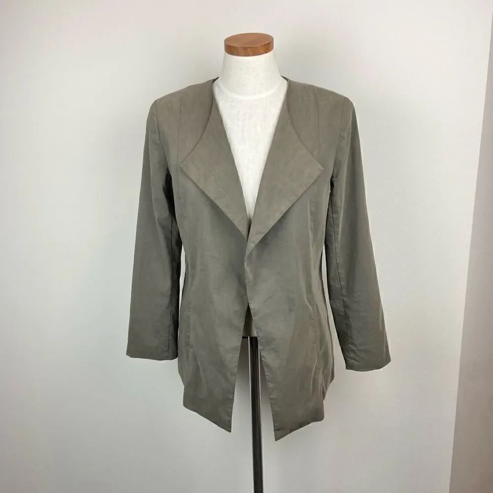 Eileen Fisher Virgin Wool Open Front Jacket